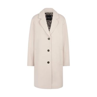 Marc Cain Jas in scheerwol met kasjmier - Dames - Mantels - Beige - Maat: 2XL Wol