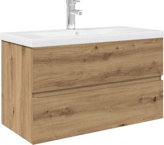 vidaXL Sink Cabinet with Built-in Basin and Faucet Artisan Oak vidaXL