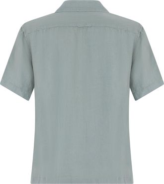 GANT Mens Short-Sleeved Linen Shirt Green