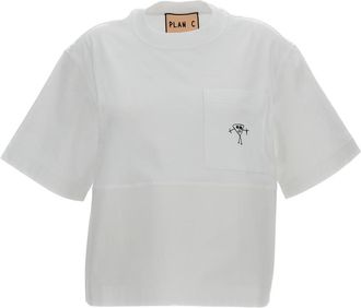 Plan C Crew-Neck T-Shirt with Paneled Design