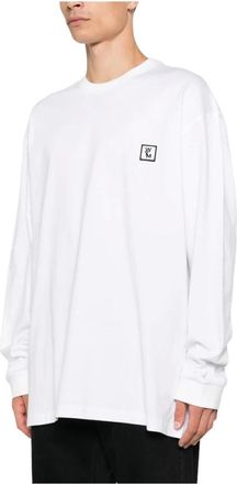 Wooyoungmi Wooyoungmi, Tops, Heren, Wit, XS, Katoen, Long Sleeves Logo T-shirt