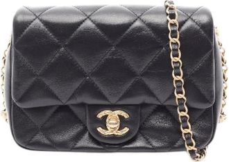 Chanel Pre-owned Matelasse Small Flap Shoulder Bag - Dames - Vintage Schoudertas - Zwart - ONE Size - Leer - Vintage