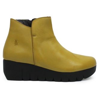 FLY London VANG364FLY Burn Leather Womens Ankle Boots - Mustard - Size:UK 5