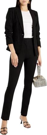Derek Lam Rouched Leopard-Jacquard Blazer In Black