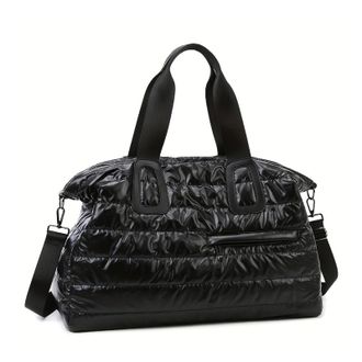 Generic Large Capacity Womens Travel Bag Waterproof Fashion Shoulder,Compatible For Women Dry-wet Separation Fitness Yoga(Black)