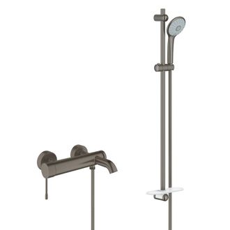 GROHE Conjunto Ba&ntilde;o/ducha Mezclador Essence + Conjunto Ducha Completo 3 Jets Euphoria, Hard Graphite Cepillado (33624al1-set)