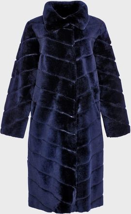 Gorski Reversible Chevron Lamb Shearling Coat