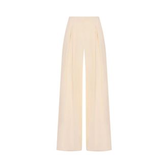 Max Mara Wide Trousers, female, Beige, Size: 2XS Palude Pleated Trousers