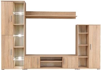 vidaXL Vidaxl - Mueble De Sal&oacute;n De Pared Para Tv Con Luces Led Roble Sonoma