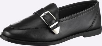 Heine Slipper HEINE, Damen, Gr. 36, schwarz, Glattleder, Leder, Rindsleder, Schuhe Slipper