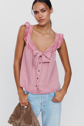 Pilcro 100% Cotton Bow Tank Top