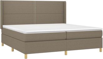 vidaXL Vidaxl - Cama Box Spring Colch&oacute;n Y Luces Led Tela Gris Taupe 200x200 Cm