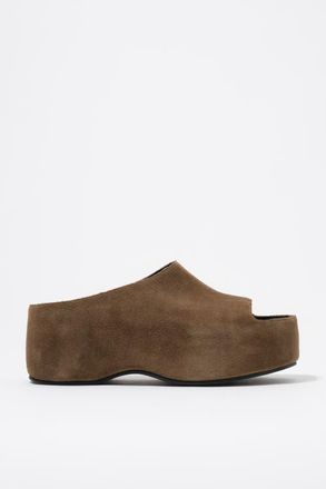 Bimba & Lola Suede Platform Sandals in Olive at Nordstrom, Size 36