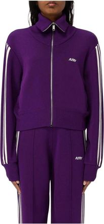 Autry Truien & Vesten, Dames, Paars, M, Wol, Gestreept gebreid trainingspak set