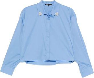Maje brooch-detail blouse - Blue