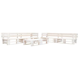 vidaXL Set De Muebles De Jard&iacute;n De Palets 6 Piezas Madera Blanco Vidaxl