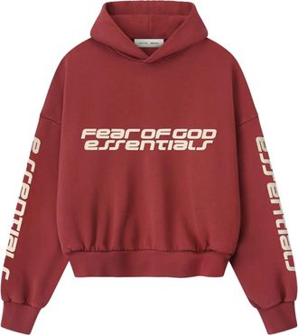 Fear of God Heavy Fleece Cropped Relaxed Sweatshirt - Heren - Hoodies - Rood - M - Hoodies & sweatvesten