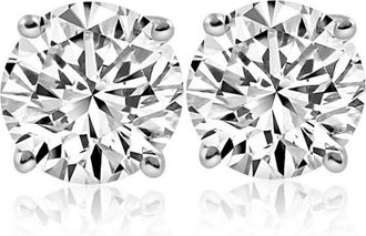 Pompeii3 6 Ct TW Round Moissanite Studs in 14k White Gold
