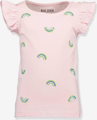 Blue Seven T-Shirt mit Regenb&ouml;gen M&auml;dchen BLUE SEVEN rosa