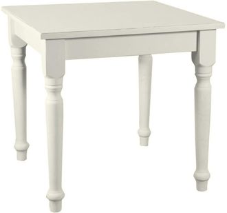 Biscottini International Biscottini - Mesa Fixo De Estilo Country De Madera Maciza De Tilo Acabado Con Efecto Blanco Envejecido 80x80x78 Cm