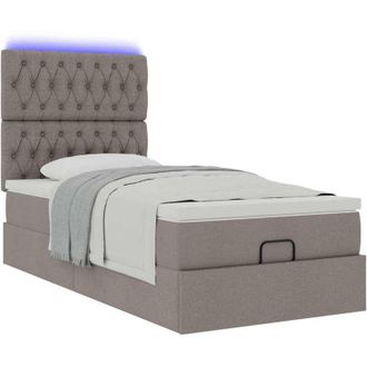 vidaXL Estructura De Cama Otomana Colch&oacute;n Tela Gris Pardo 90x190cm Vidaxl