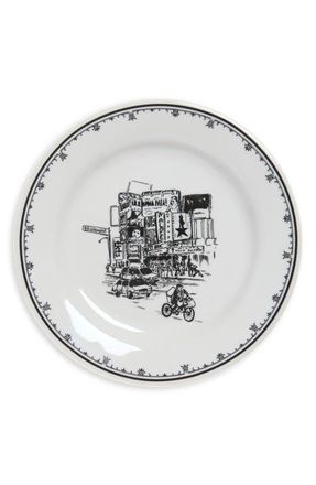 Fishs Eddy NYC Toile Times Square Dinnerware Plate in White/black at Nordstrom