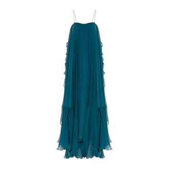 Chlo&eacute; Dames, Jurken, Blauw, Maat: 2XS Zijde