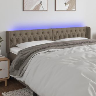 vidaXL Cabecero Con Led De Tela Gris Taupe 203x16x78/88 Cm Vidaxl