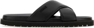 Versace Black Logo Sandals