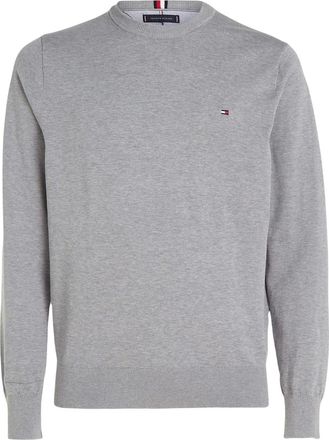 Tommy Hilfiger Heren trui met ronde hals in katoen (Medium Grijs)