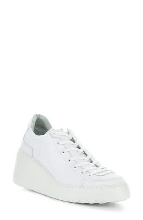 FLY London Dufy Platform Wedge Sneaker in White at Nordstrom Rack, Size 10-10.5Us / 41Eu