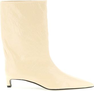 Jil Sander Craquel Leather Ankle Boots