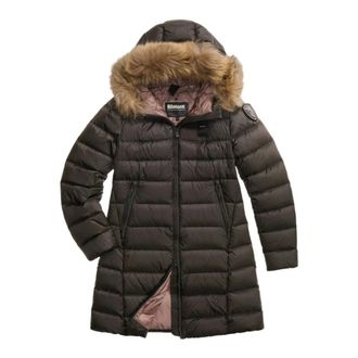 Blauer Kristin Giacca Lunga in Piuma con Pelliccia - - Coats - Donna - Marrone - L