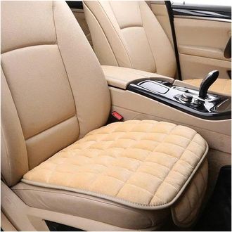 OEM Funda Asiento Coche, Coj&iacute;n C&aacute;lido Invierno Antideslizante, Almohadilla Transpirable Universal Asiento Delantero, Protector Asiento Coche (beige)