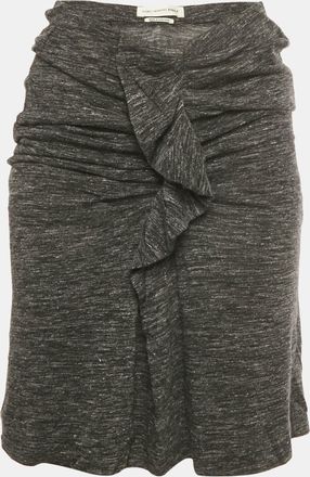 Isabel Marant Etoile Grey Jersey Ruffled Mini Skirt