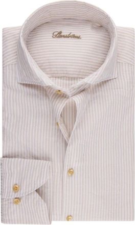 Stenstr&ouml;ms Gestreepte Twill Overhemd - Heren - Zakelijke Overhemden - Roze - M - Katoen - Overhemden