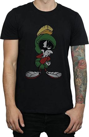 Looney Tunes Mens Marvin The Martian Pose T-Shirt Medium Black