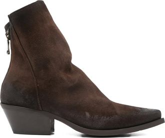 M&eacute;tisse pointed zip boots - women - Calf Suede/Calf Leather/Rubber - 38 - Brown