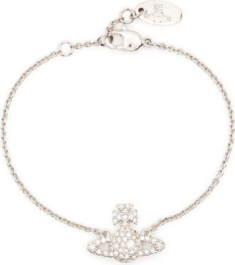 Vivienne Westwood Silver Emblem Engraved Tag Bracelet