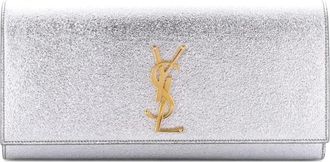 Saint Laurent Classic Monogram Metallic Calfskin Long clutch bag - Zilver