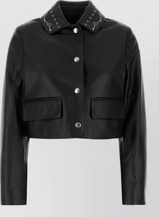 Marni leather studded cropped jacket