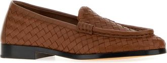 Bottega Veneta Womens Caramel Leather Silenzio Loafers Tannin Mocassini