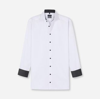 Olymp Langarmhemd OLYMP Luxor modern fit, Herren, Gr. 46, N-Gr, wei&szlig;, Web, Obermaterial: 100% Baumwolle, 2-Knopf-Manschette, Hemden Langarmhemd, Global-Kent