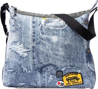 Dior Pre-owned Dior Large Canvas Printed Denim Miss Diorella Messenger Bag Ladies D1Q15UJW7WT6MHEA