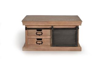 Giner&Colomer Mesa de caf&eacute; madera de mango y patas de metal natural