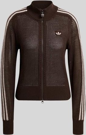 adidas Originals Slim Fit Trainingsjacke in Strickoptik Modell FIREBIRD in Schoko, Gr&ouml;&szlig;e XS