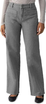 Sanctuary The Marine Patch Pocket Wide Leg Jeans in Asphalt at Nordstrom, Size 27