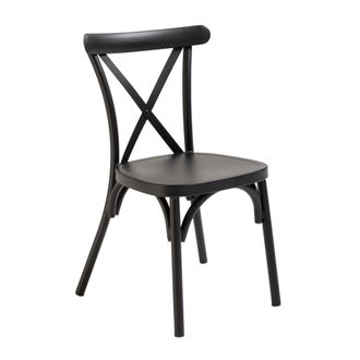 Oviala Silla alta de jard&iacute;n aluminio negro