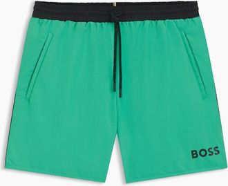 HUGO BOSS Mens Starfish Breathable Mesh Swim Shorts - Green - Size: 32/30/31