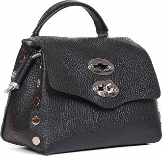 Zanellato Womens Handbag Postina Super Baby Black Leather Bovine (top Grain) Handbags Hand Bags